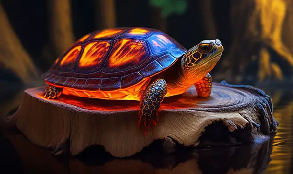 A basking lamp for a turtle