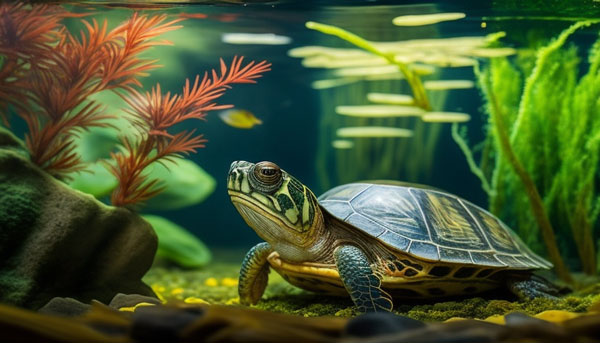 Aquatic plants are turtle’s snack