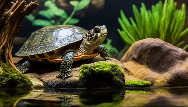 What types of plants are suitable for a turtle's tank