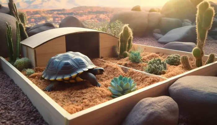 A well-designed and spacious tortoise enclosure
