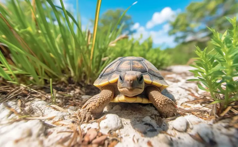 Baby Gopher Tortoise Providing Exercise