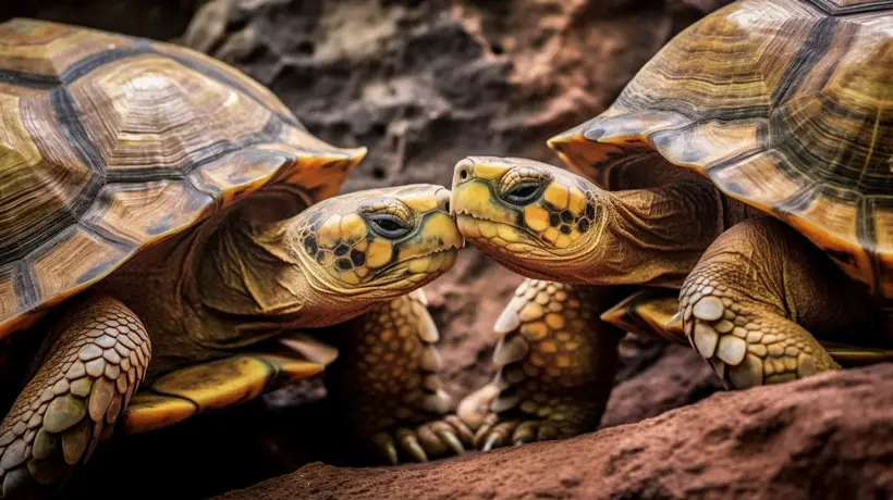 Tortoises using headbutting as a form of communication