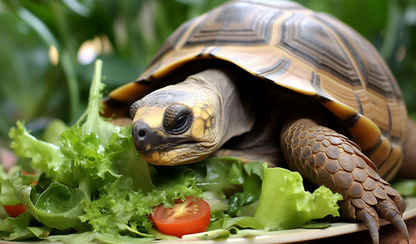 Tortoise Eat Vegetables