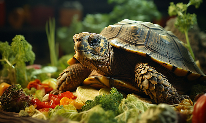 tortoise eating Vegetables

