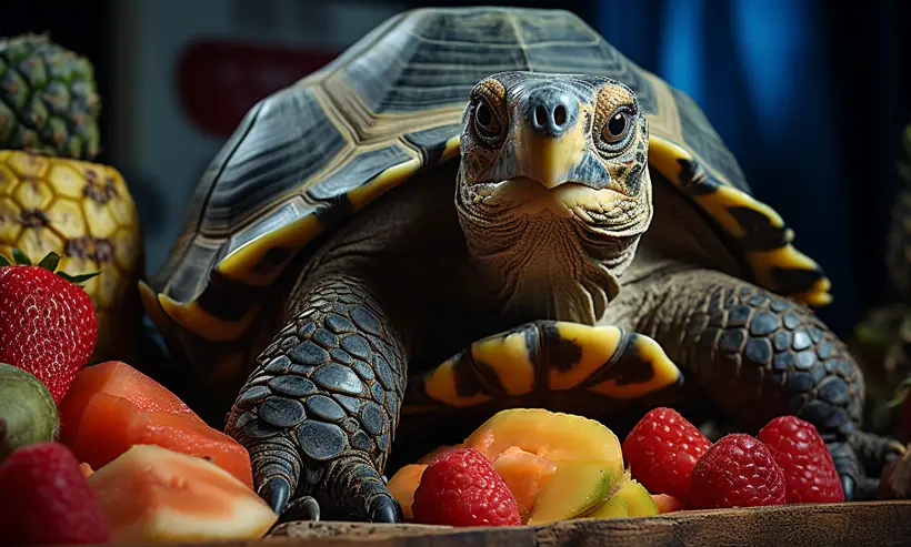 tortoise eating fruits