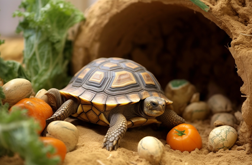 Baby Tortoise Eat Fruits