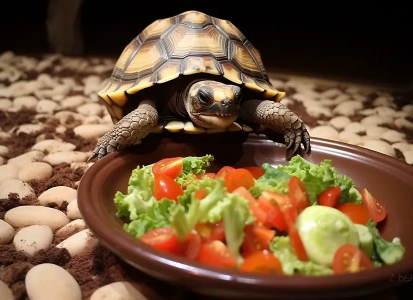 Baby Tortoise Eat Vegetables