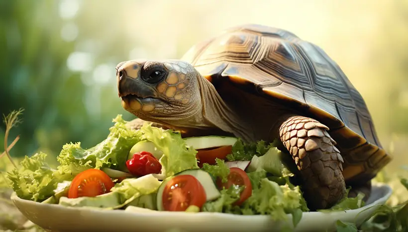 Tortoise Eating Fruits